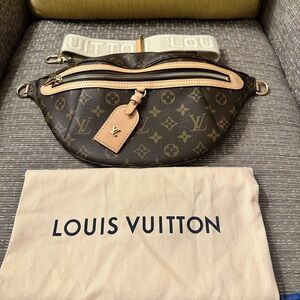 Louis Vuitton Monogram Crossbody Bag in Brown and Cream